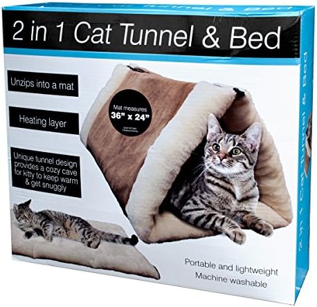 2 - in - 1 Cat Tunnel Bed Pet Bedding Set Indoor Sleep Rest Play Unique with heating layer for Cat Kitten Dog Puppy Pyramid hot