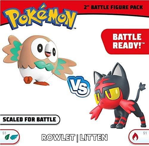 Pokemon Battle Figure Pack Rowlet & Litten 2 Figure Set