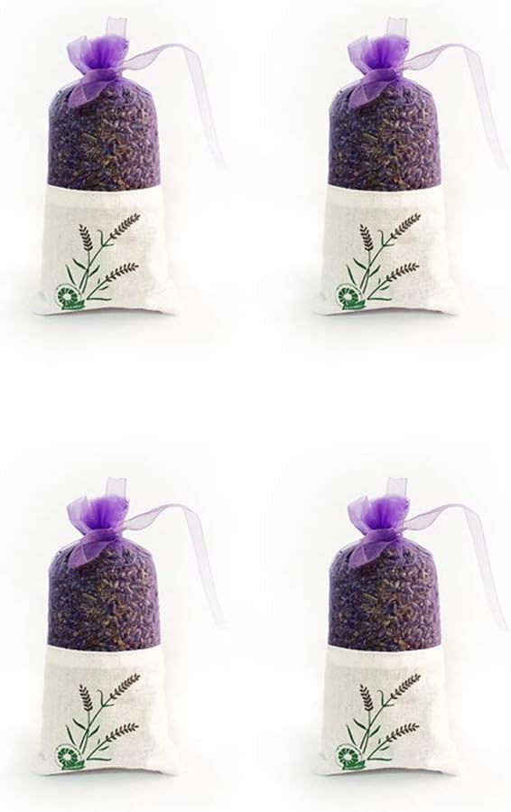 EBUYOM 4 Bags Lavender Buds Dried Lavender Sachets Fragrant Dry Flowers for Closet Drawer Cupboard Home Decoration