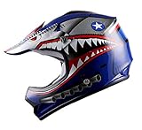 WOW Youth Kids Motocross BMX MX ATV Dirt Bike Helmet Shark Blue