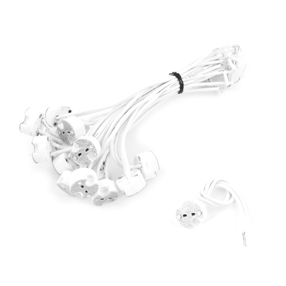 sourcing map GU5.3 Ceramic Base Socket LED Light Lamp Holder MR16 15 Pcs White