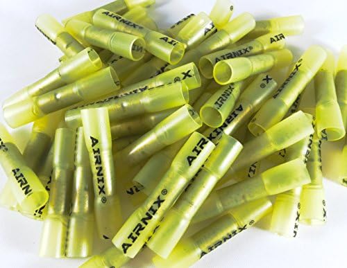 AIRNIX 150 Piece Yellow 10-12 AWG Heat Shrink Insulated Butt Connectors