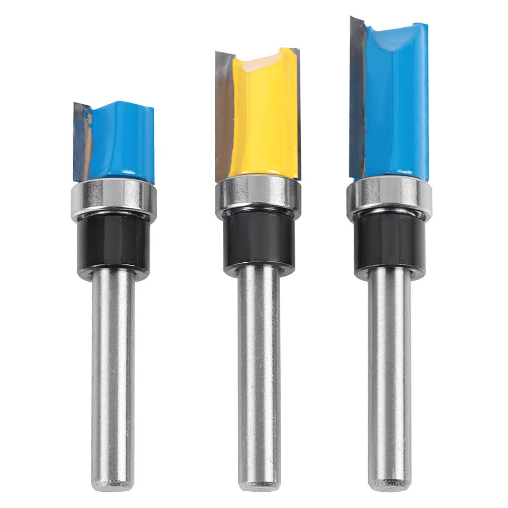 3pcs Woodworking Cutter Milling 1/4 Shank Edge Trimming Slotting Router Bit High Hardness, Long Service Life, Efficient with Cemented Carbide for Hardwood, Cork, Synthetic Board