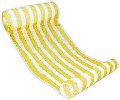Coztoy Swimming Pool Float Hammock Inflatable Stripe Water Hammock Lounge 6 Colors For Choice, Yellow