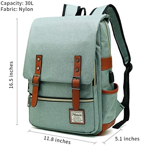 MANCIO Slim Vintage Laptop Backpack For women,Men For Travel, College,School Dayparks, Fits up to 15.6Inch Macbook 2 MANCIO Slim Vintage Laptop Backpack For women,Men For Travel, College,School Dayparks, Fits up to 15.6Inch Macbook