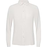 Anne Klein Womens Bttn Frt Peter Pan Colalr Ls Blouse