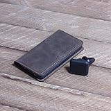 Pegai PERSONALIZED Magnetic Distressed Leather iPhone 6 / 6S / 7 / 8 / 6 Plus / 6S Plus / 7 Plus / 8 Plus Wallet Case with Magnetic Car Mount, Easy to Use iPhone Wallet - McLean | Chestnut Brown