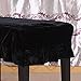Monkeysell Piano Stool Chair Bench Cover Pleuche Decorated with Macrame Fringes 75 35cm for Piano Dual Seat Bench Universal (black)