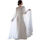 EllieHouse Women's Long Chiffon Bridal Cape Wedding Veil Cloak T13
