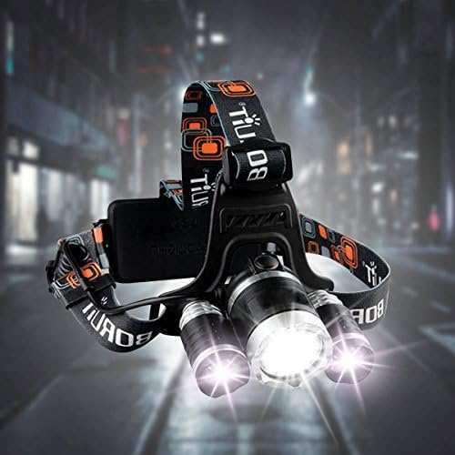 Super Bright Headlamp Flashlight Led, 8000 Lumens Waterproof Headlight Torch, Hard Hat Light,Rechargeable 3 Light 4 Modes,Best for Camping Biking Hunting Fishing Outdoor sports(Silver)
