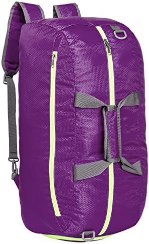 Riavika Travel Duffel Bag Backpack Luggage Gym Sports Bag with Shoe Compartment (Purple)