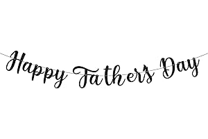 HEYPRIIL Happy Fathers Day Decorations Banner Black Glitter, Father's Day Decor Sign Banner Backdrop Background for Office Classroom Home Fireplace Mantle Wall Photo Props Photography