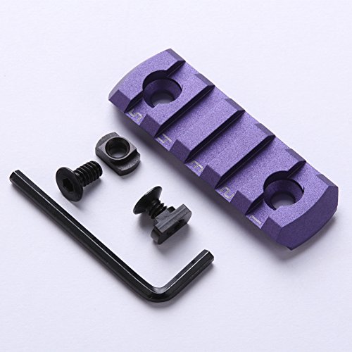 TuFok Low Profile M-Lok Rail Section - Mlok Picatinny Rail Adapter Mount Attachment (5-Slot Aluminum Purple)