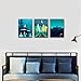 Gardenia Art - Abstract Mountain at Night Canvas Prints, 16x12 inch/Piece, 3 Panels, Framed