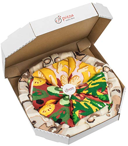 Rainbow-Socks-Pizza-MIX-Italiana-Hawaiana-Vegetariana-Mujer-Hombre-4-pares-de-Calcetines