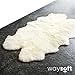 WaySoft New Zealand Sheepskin Area Rug – Genuine Fluffy Wool, Multiple Sizes, Bedroom or Living Room Decor(4ft x 6ft,Ivory)
