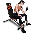 Gymenist Exercise Bench Adjustable Foldable Compact Workout Weight Bench Easy To Carry NO ASSEMBLY NEEDED, Black-Orange (FOLD-110B)