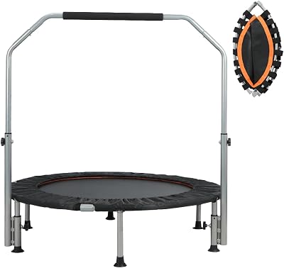 Panana Foldable Mini Trampoline 48 inch with Adjustable Handlebar 150kg