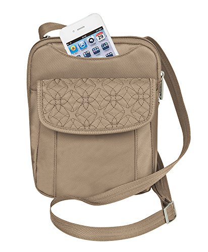 Travelon Anti Theft Signature Slim Pouch Bag Champagne One Size