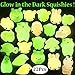 Outee Mochi Squishies Toys, 22 Pcs Glow in The Dark Squishies Soft Toys Stress Relief Squishies Mini Squishies Animal Stress Relief Mochi Squishies Animals Mini Squishies Kawaii Mini Mochi Squishies