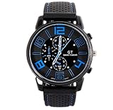 Mandy Men Fashion Motion Racing Form Sport Quartz Hour Wrist Analog Watch blue