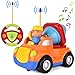 Remote Control car, GotechoD Cartoon RC mixer truck with Music and Lights, Radio Control Toy for Baby Toddlers Kids and Children, Perfect for Holiday Birthday presents(Orange)