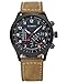 GOHUOS Men's Sport Business Military PU Leather Band Analog Quartz Wrist Watch-Brown