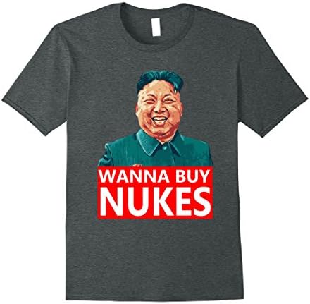 Mens Funny Kim Jong Un Rocket Man Costume Mask T-Shirt Large Dark Heather