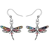 Alloy Cute Dragonfly Earrings Dangle Dragonfly Gifts for Women Fashion Summer Jewelry Enamel Charms