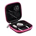 TouchFine (2Pack) Hard EVA Carrying Case for iPod/MP3/Earphones/Usb Cable 2 Mesh Pockets Storage Bags-Black+Black/Hot Pink