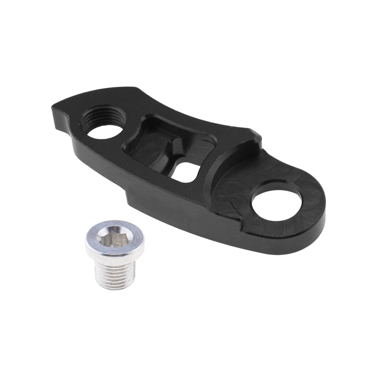ECSiNG MTB Bike Rear Derailleur Link Hanger Extender Frame Tail Hook Extension Black Aluminum Alloy Compatible with Flywheel Mountain 40T/42T/46T/50T/56T