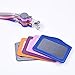 BCP 5 Pcs PU Leather Business ID Badge Card Holder with 5 Pcs Retractable Lanyard Neck Strap Band (Style 4)