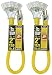 2-Pack - Yellow Jacket Extension Cord, 3-Outlet, Lighted Power Block - 2 Feet, 12/3 Heavy-Duty Contractor Grade, 15 Amp.