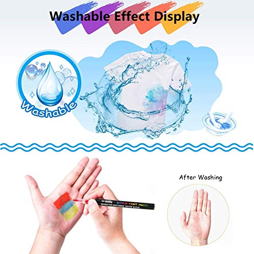 Stylos à peinture acrylique 18 couleurs Marqueurs à base d\'eau pour la pierre, la céramique, le verre, le bois, la toile, 0.7mm Pointe fine pour la peinture rupestre ou les projets de bricolage