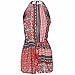Ayliss Women's Sexy Cut out back Bohemian Casual Loose Romper Playsuit,Red M