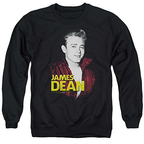 James Dean Icon Movie Actor Retro Red Jacket Vintage Style Adult Crew Sweatshirt