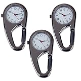 Set of 3pcs Unisex Metal Clip On / Fob / Pocket Watches With Carabineer For Workout / Outdoor Sports