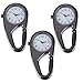 Set of 3pcs Unisex Metal Clip On/Fob/Pocket Watches with Carabineer for Workout/Outdoor Sports