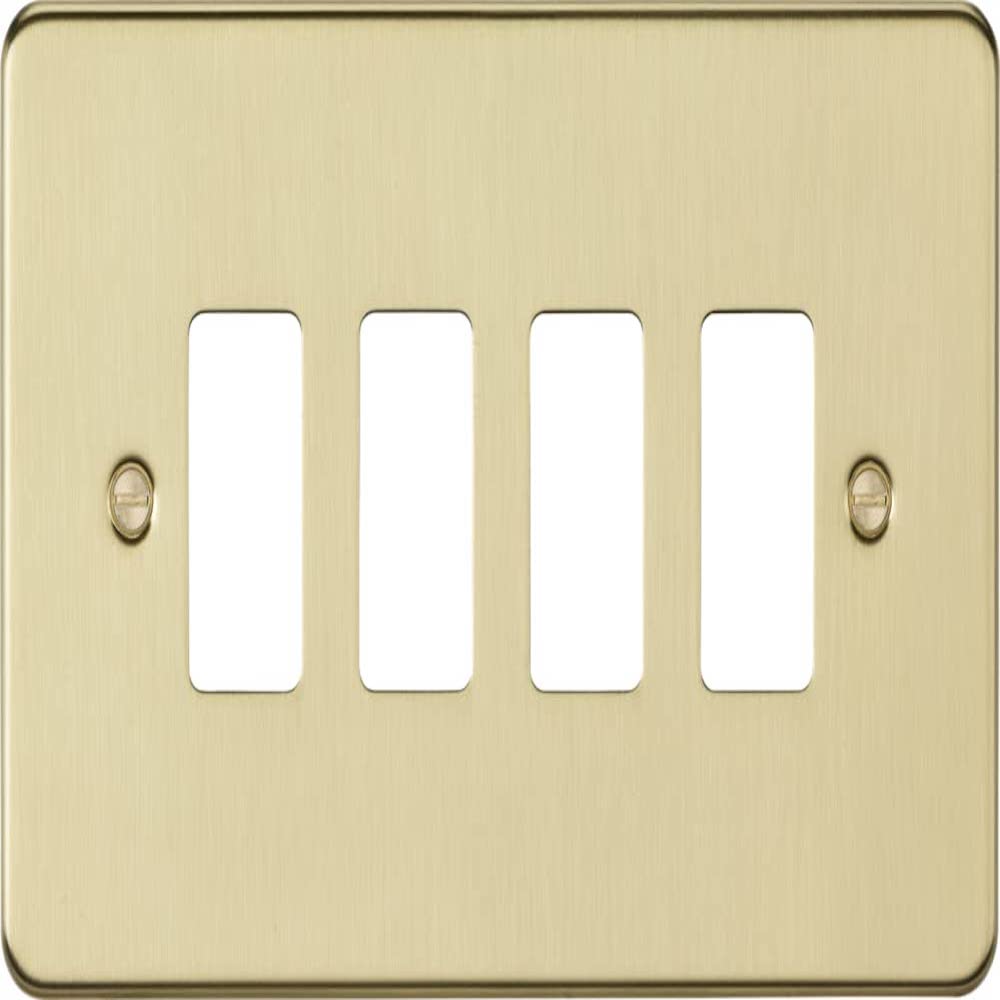 Knightsbridge 4G Grid faceplate - Brushed Brass