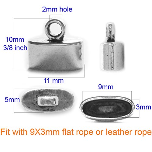 Flat Leather Cord End Caps Round Tassel End Caps Barrel End Caps