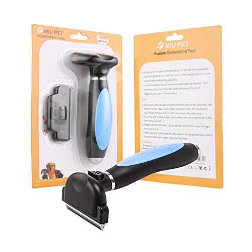 SelfCleaning Deshedding Brush for Dogs and Cats, MIU PET Deshedding