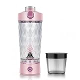 TDXVPB Self electric Stirring Cup with powder box Protein Shake Bottle Portable sports Mug Lightweight large capacity Cup (Pink)