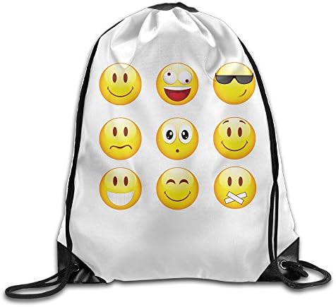 Training Smiley Emoticons Drawstring Backpack Bag Drawstring Tote
