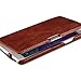 Galaxy Note 4 Case, PERSTAR [Vintage Classic Series] [Genuine Leather] Flip Cover Folio Case [Simple Stand], [1 Card Slot] with Magnetic Closure for Samsung Note 4 (Retro Brown)