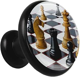 Pomos y Tiradores Ajedrez Negro Amarillo Perillas de gabinete Manijas