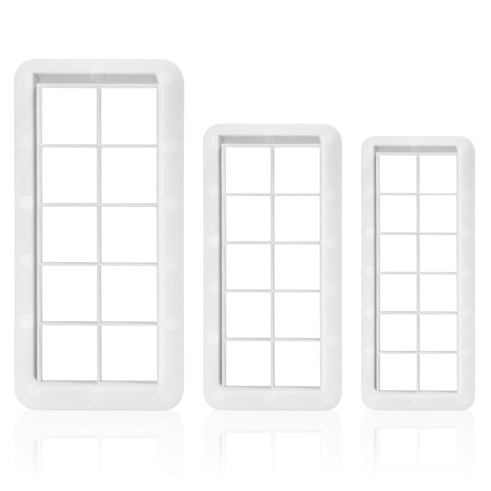 Photo 1 of 3Pcs White Square Cookie Cutter Set, 3 Size Multicutter Square Cake Fondant Cutter Geometric Baking Tools Biscuit Cutters Cake Decorating