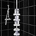 Yescom 5-Tier White Plastic Tension Bathroom Corner Shelf Bath Shower Caddy Pole Storage Rack Tower Organizer Basket
