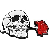 Ficsowy Skull Rose Enamel Lapel Pin Badge, Gothic Style, Symbol Romantic Lovebroches for Women Men Gifts for Backpack, Hat, Clothes