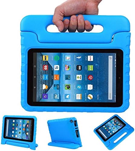 Fire 7 Case,Fire 7 2015 Case,Klix kids Light Weight Convertible Handle Stand Cover Kids Friendly for Amazon Fire 7 Tablet (Fire 7" Display 5th Generation - 2015 release)-Blue