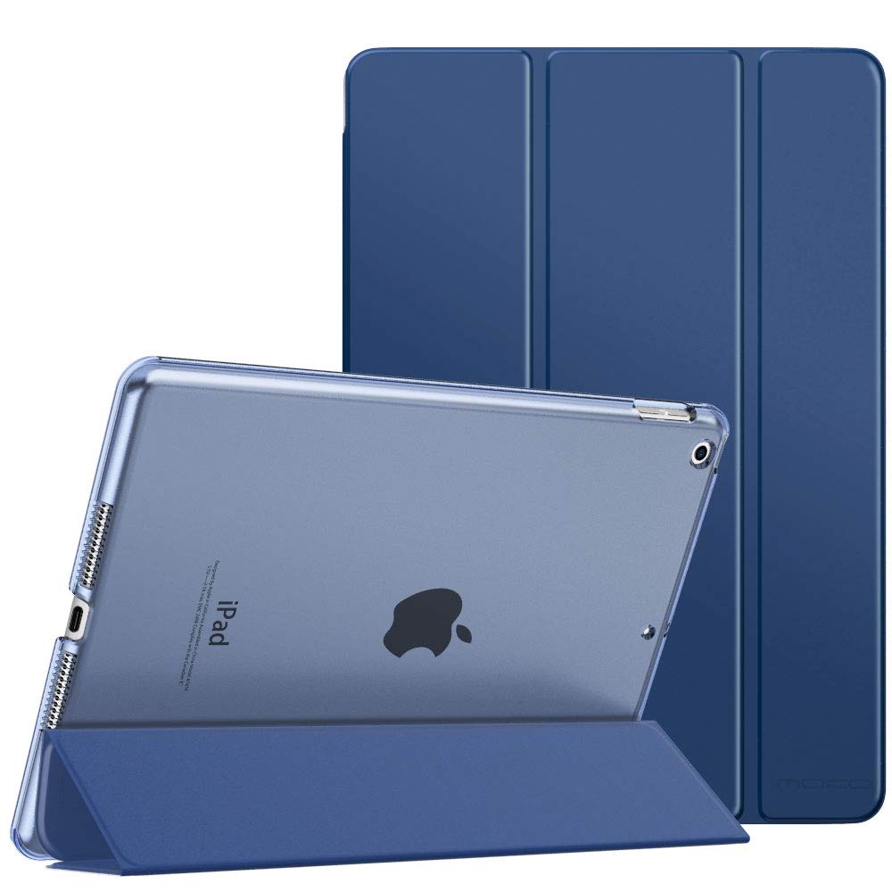 MoKo Case Fit New iPad 9th Generation 2021/8th Generation 2020/7th Gen 2019, iPad 10.2 Case - Slim Smart Shell Stand Cover with Translucent Frosted Back Protector, Navy Blue(Auto Wake/Sleep)